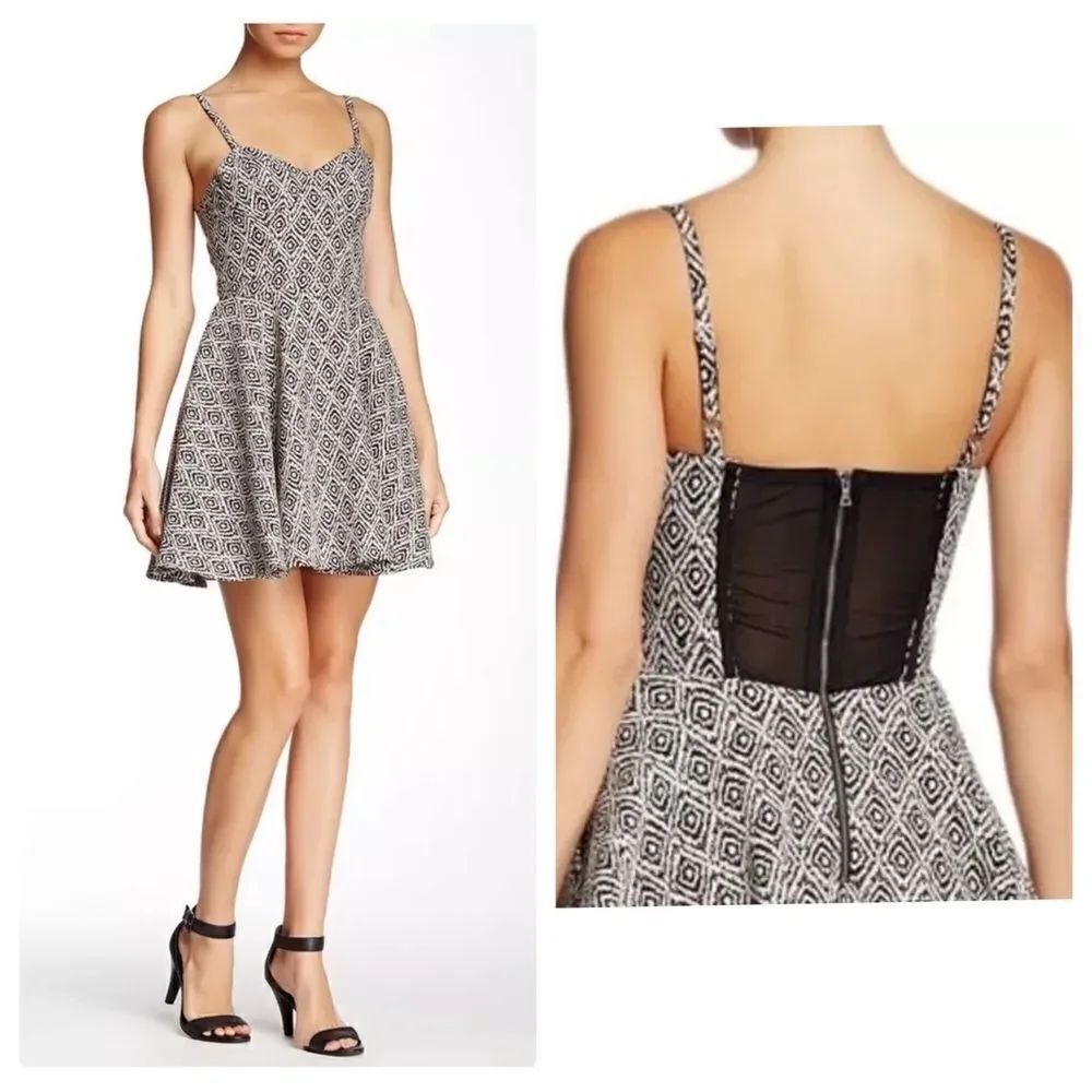 Sam Edelman Black & Gray Diamond Part Dress Size 0